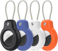 SPGUARD for AirTag Holder Case with Keychain, Air Tags-4 Pack for Apple Air Tag Holder with Wire Cable Lock Key Ring Chain Air Tagholder Accessories for GPS Item Tracker Kids,Keys,Luggage