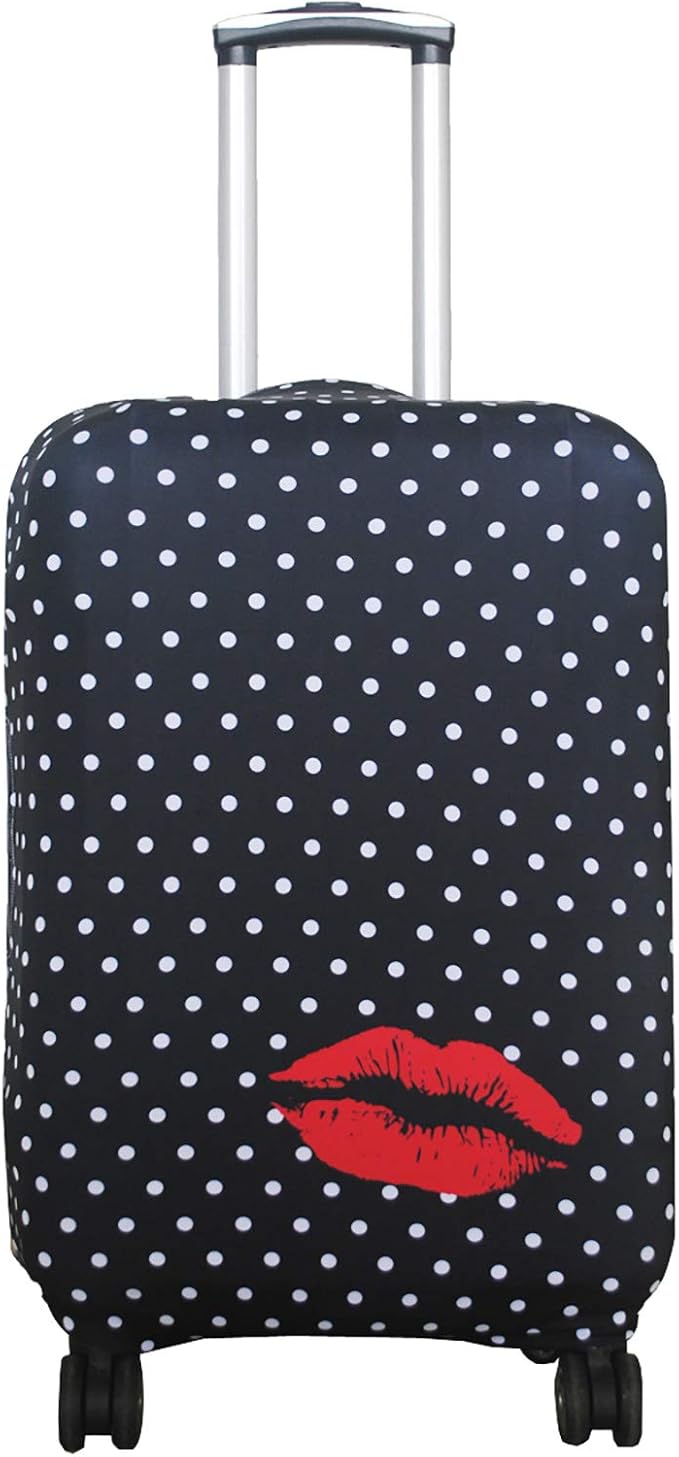 Explore Land Travel Luggage Cover Suitcase Protector Fits 27-30 Inch Case (Polkadot, L)