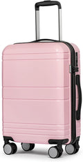 KYME Carry On Luggage 22x14x9 Airline Approved with TSA Lock Hard Shell Carry On Suitcase Lightweight Suitcases with Wheels Small Luggage for Men Women,Carry-On 20 Inch,Pink