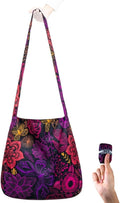 Nanobag Ultra-Lightweight Foldable Sling for Women & Men, Reusable Grocery & Travel Bag, Packable Collapsible Compact Market Crossbody (Sling Neon Flowers)