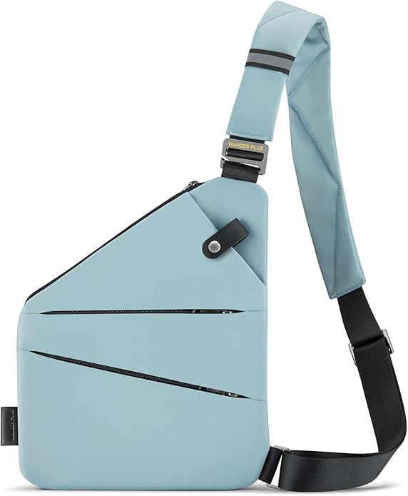 WANDER PLUS® Anti Theft Crossbody Travel Bag for Women Men, Multi-Pocket Crossbody Bag, Slim Sling Bag with Adjustable Strap