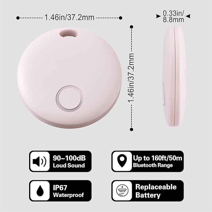 Reyke Air Tracker 4 Pack, Smart Tag Luggage Finder, Works with Apple Find My (iOS Only), Item Locator for Keys, Luggage, Backpack, IP67 Waterproof