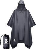 SaphiRose Hooded Rain Poncho Waterproof Raincoat Jacket for Men Women Adults