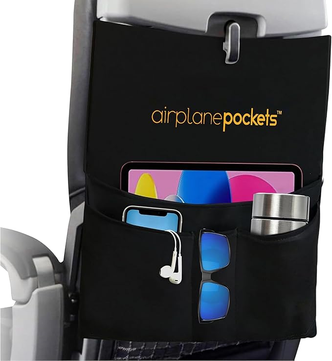 Airplane Pockets - Airplane Accessories - Plane Travel Essentials - Travel Organizer - Seat Storage Organizer - Air Travel Essentials - Seat Back Organizer - International Travel Must Haves