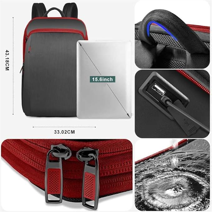 ZINMARK Slim Expandable 15 15.6 16 Inch Laptop Backpack Anti Theft Travel Business Durable Computer Bag, Multipurpose Large Capacity Daypack for Men And Women，BRD01