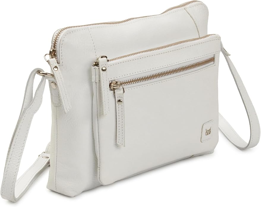 Wise Owl Accessories Small Soft Pebbled Real Leather Crossbody Handbags Purses Sling Crossover Shoulder Bag