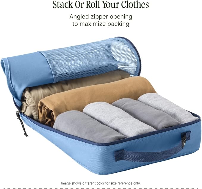 Eagle Creek Pack-It Reveal Cube Set - Packing Cubes for Compartmentalizing Luggage - Durable - Ultra-Lightweight - Water-Resistant - Easy Grab Zipper Pull - Mesh Windows - Mandarin - XS/S/M