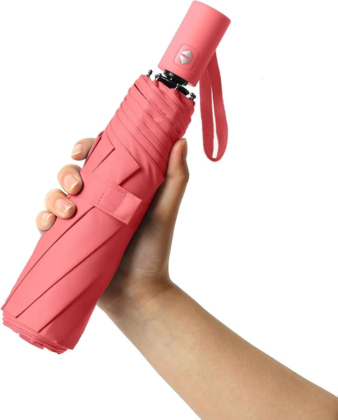 BAODINI Small UV Protection Travel Umbrella Compact for Rain and Sun UPF 50+ 41 inch Portable Umbrella for Women and Men
