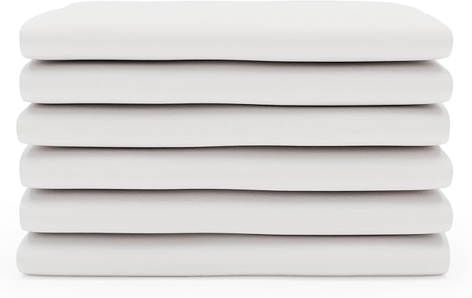 Foundations Compact Travel Sleeper Folding Hotel Crib and Sheet Bundle - Includes Natural Wooden Mini Crib with 2" Foam Mattress and 6-Pack White Fitted Compact Sheets