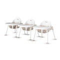 Foundations Secure Sitter Feeding Chairs Multipack, No-Tip Feet, 3-Point Adjustable Harness, Removable Tray, Easy to Clean, Stackable Feeding Chairs, 3 Pack (9 inch)