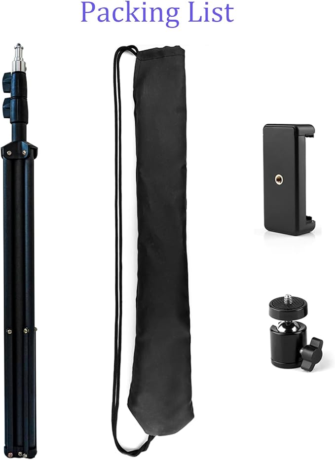 Up to 82.6 Inch Tall Tripod for Cell Phone and Lightweight Camera, Super Tall Tripod with Cell Phone Holder for iPhone 14 Pro Max, 13 Pro Max, Galaxy S22 Ultra, Action Cameras