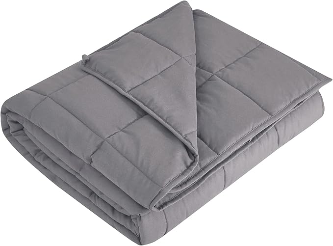 L'AGRATY Weighted Blanket - 60"x80" 25lbs Cooling Breathable Heavy Blanket Microfiber Material with Glass Beads for Adult All-Season Summer Fall Winter Soft Thick Comfort