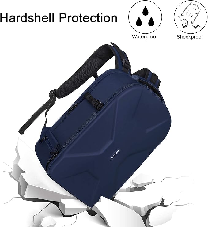 MOSISO Camera Backpack, DSLR/SLR/Mirrorless Photography Camera Bag 15-16 inch Waterproof Hardshell Case with Tripod Holder&Laptop Compartment Compatible with Canon/Nikon/Sony, Navy Blue