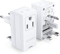 BESTEK Worldwide Travel Plug Adapter, Dual 100-250V Input Plug Adapter Universal All-in-One Travel Adapter Travel Power Adapter for UK, Europe, AU, JP, US, Type A/I/G/C - 2 Pack