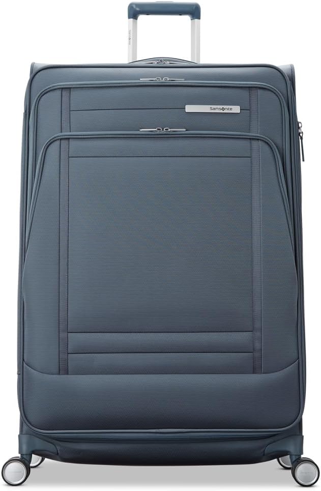 Samsonite UpLIFT Lightweight Large Checked Softside 3-Piece Luggage Set with Spinner Wheels - Expandable - Airline-Approved, Polyester Soft Suitcase for Ultra Light Travel - Elemental Blue