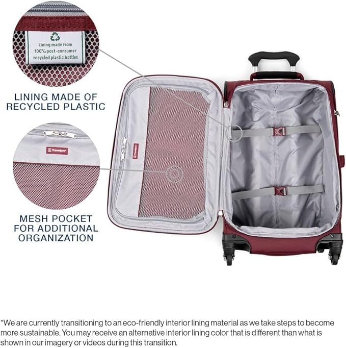 Travelpro Maxlite 5 Softside Expandable 2-Piece Luggage Set — Carry-On and Medium Checked Luggage — Burgundy