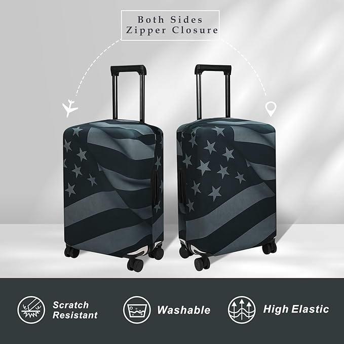 Explore Land Travel Luggage Cover Suitcase Protector Fits 27-30 Inch Case (Flag, L)