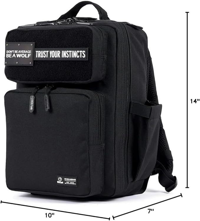 WOLFpak 15L Backpack - Alpha Black - Slim Everyday Carry Backpack for Men & Women, Water-Resistant Minimalist Daypack for Laptop & Travel