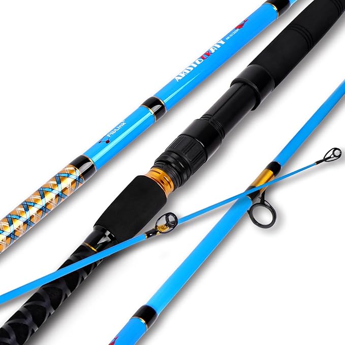 Fiblink Surf 2-Piece/3-Piece/4-Piece Fishing Rod Spinning/Casting Carbon Fiber Travel Fishing Rod (9ft/10ft/12ft)