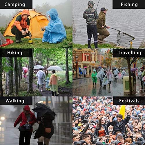 Rain Poncho Jacket Coat Hooded Zipper Style for Women/Men/Adult with Pocket