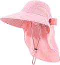 Womens Sun Hat UV Protection, Foldable Waterproof Wide Brim Bucket Hats with Neck Flap for Summer Beach Fishing Hiking