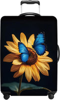 Luggage Cover Washable Suitcase Protector Anti-scratch Suitcase cover Fits 20-34 Inch Luggage (Sunflower, XL(32-34inch suitcase))