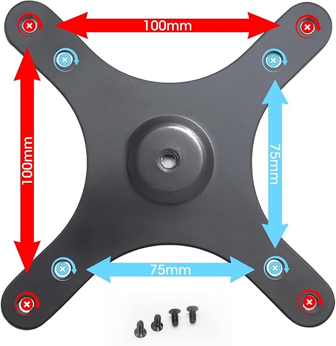 Kado Metal Portable Monitor Stand Tripod, 100x100mm 75x75mm Wall/Arm Mount Adapater Bracket Plate, 360° Ball Head and 1/4" Screw Compact for Phone, Tablet, Projector, Camera and Webcam
