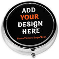 Custom Round Pill Case, Personalized Name/Photo Decor Travel Jewelry Organizer Container Medicine Vitamin Pill case - 3 Compartment