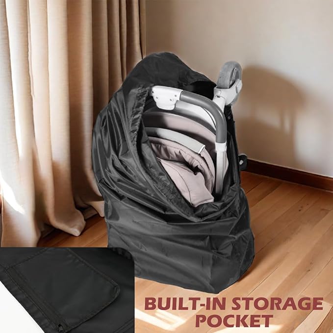 DOERDO Stroller Transport Bags, Large Foldable Carrying Storage Bag for Airplane Gate Check Train Travel, 19.6x23.3Inch