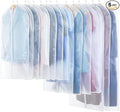 6 Pack Translucent Garment Bags for Hanging Clothes - Frosted Clothes Storage Bags for Suits, Shirts, Dresses, Closet Storage, Travel - 24" x 40"/47"/55"