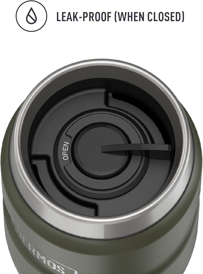 THERMOS Stainless King Vacuum-Insulated Travel Tumbler, 16 Ounce, Army Green (Pack of 4)