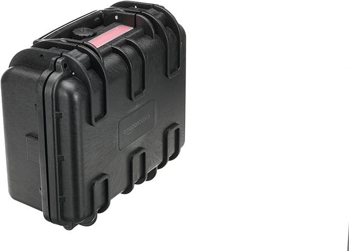 Amazon Basics Hard Camera Case, Small, Black, Solid, 12"L x 11"W x 6"H