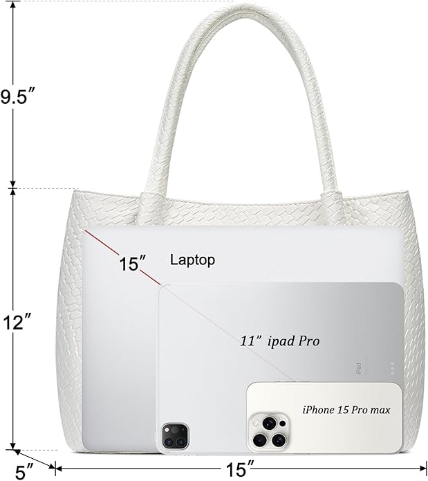 KKXIU Tote Bag for Women Vegan Leather Shoulder Purse Large Capacity Travel Bag