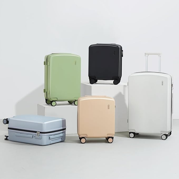 Hanke 20 Inch Hard Shell Suitcases with Spinner Wheels, Lightweight Carry On Luggage 22x14x9 Airline Approved Built-in TSA Lock, Durable Suitcase Rolling Luggage Carry-On Bag(Cuba Sand)