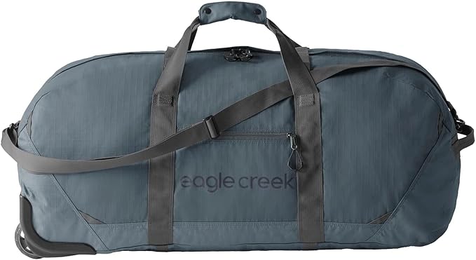Eagle Creek No Matter What Rolling Duffel - Durable Rolling Bag for Travel - Adjustable Shoulder Strap - Heavy Duty Wheels - Lockable Zippers - Multiple Carry Options - 110L - Smoke