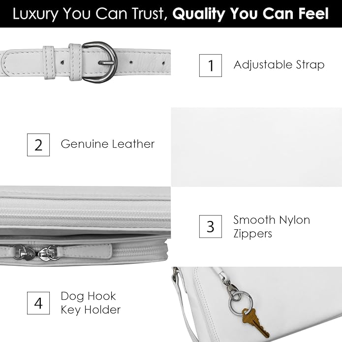 ili New York Genuine Leather Crossbody Bags for Women - Premium RFID Blocking Shoulder Bag Organizer with Adjustable Strap