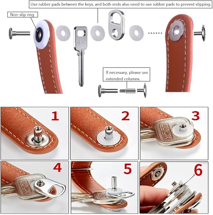 Compact Key Holder - Stylish & Practical Pocket Key Organizer With Secure Locking Mechanism. (Brown)