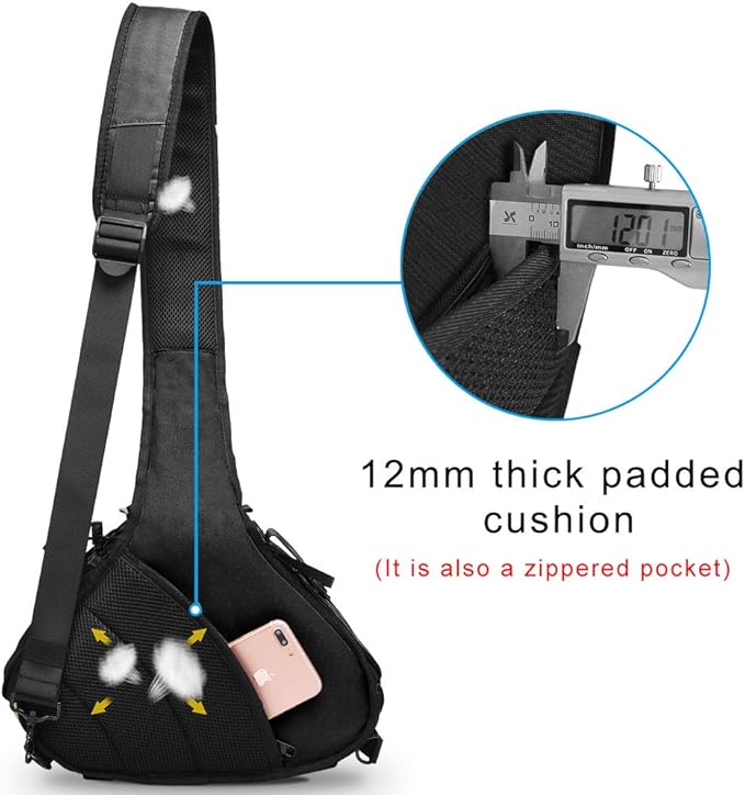 CADeN Camera Bag Sling Backpack Camera Case Waterproof with Rain Cover Tripod Holder, Compatible for DSLR/SLR Mirrorless Cameras (Canon Nikon Sony Pentax) and Accessories Black
