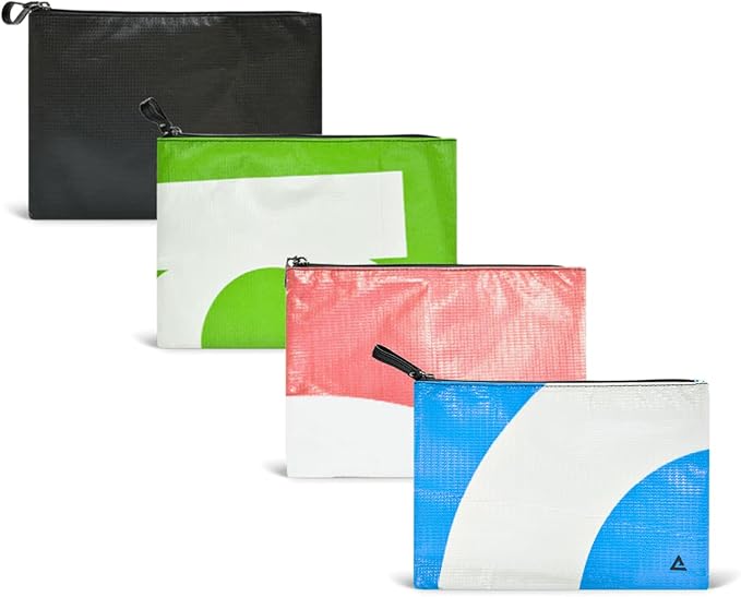 RAREFORM Essentials Organizer Pouch | Travel Accessory Bag, Protects Tech, Cosmetics, Toiletries with Inner Fleece Lining, Water-Resistant | Recycled Nylon, One-of-a-Kind, Blue