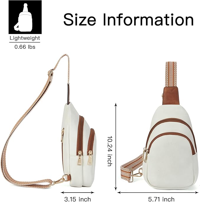 Telena Small Sling Bag for Women Leather Crossbody Fanny Packs Chest Bag for Women