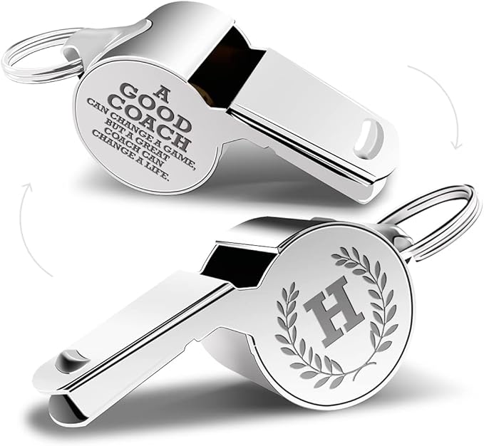 Letters Coach Gifts, Whistle for Coaches, Whistle Emergency, Thank You Coach Gifts, Coaches Whistle with Lanyard Cheer Coach Gift for Men Women Teachers Referees School Sports Coach Outdoor, Letter H