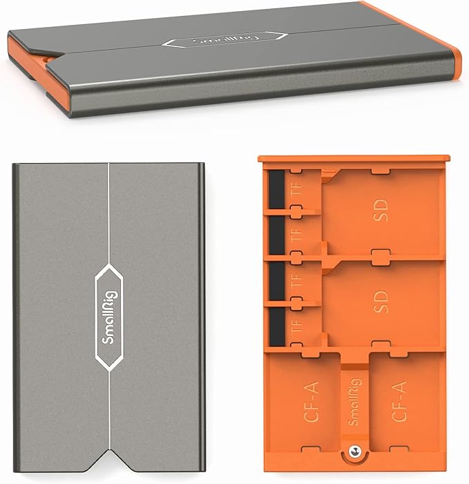 SMALLRIG Memory Card Storage Case - 8 Slot Holder for SD, CFexpress Type-A & TF Cards - Photography Enthusiasts - 4107