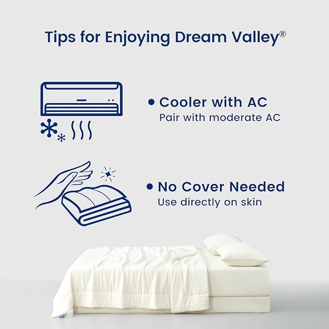 Dream Valley® Outlast® Deepsleep Cooling Comforter, King Size, NASA-Grade Space Technology Cooling Blanket for Hot Sleepers Night Sweats, Q-Max > 0.45 Aerocool™ Breathable Ivory, 106"x90"