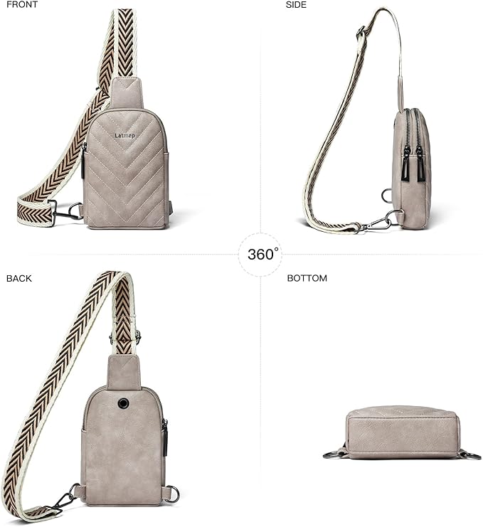 7L Sling Bag for Women Men Leather Small Sling Backpack Daypack Anti Theft Fanny Pack Crossbody Purse Travel