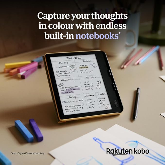Kobo Libra Colour | eReader | 7” Glare-Free Colour E Ink Kaleido™ 3 Display | Dark Mode Option | Audiobooks | Waterproof | White