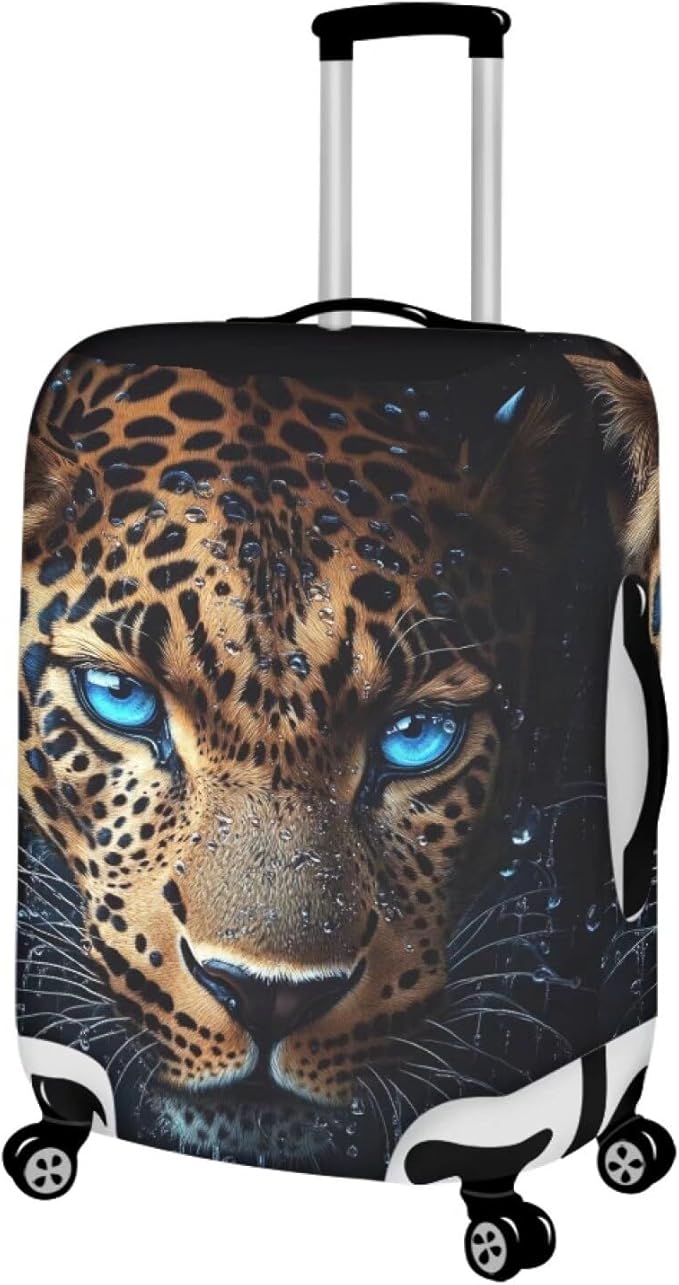 Cool Laopard Luggage Cover Universal Fit 26-29 Inch Luggage with Zipper Anti-Slip Elastic Spandex Luggage Covers Protector Scratch Resistant Travel Suitcase Cover Washable Baggage Cover