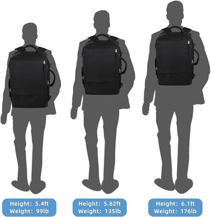 Travel Backpack for Women, Large Carry On Backpack for Travel, Waterproof Backpack Personal Item, Backpack for Women, laptop backpack 17.3 inch, College Bag Casual Daypack, Black