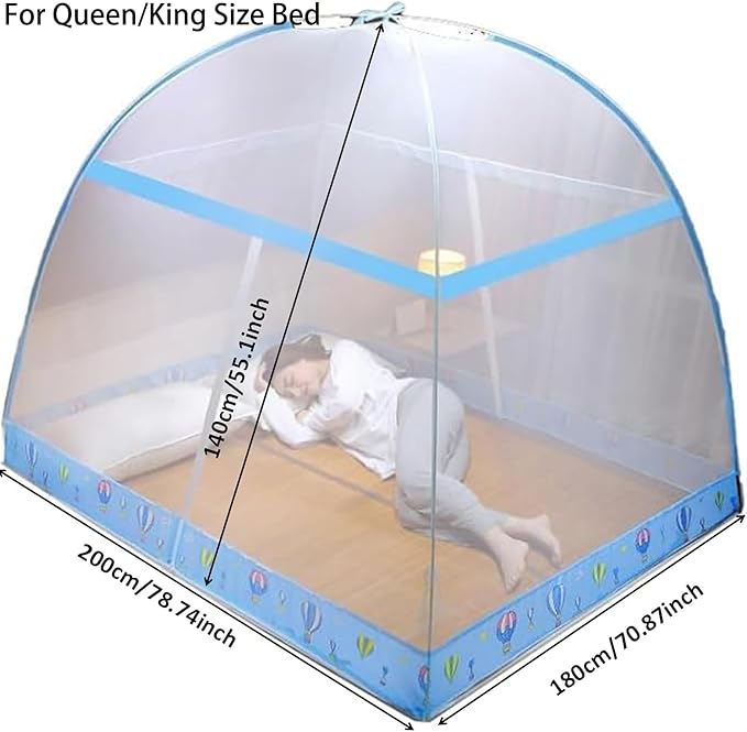 Pop-Up Mosquito Net Tent for Beds, Portable Folding Design with Net Bottom Bedroom and Outdoor Trip for Baby Adults, Easy to Install and Wash for Twin to King Size Bed 79 x71x59 inch (B)