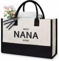 TOPDesign Embroidery Canvas Tote Bag for Women, Best Nana Ever Gifts for Grandma from Grandchildren Grandkids, Personalized Birthday, Mothers Day Present, Ideal for Beach, Holiday