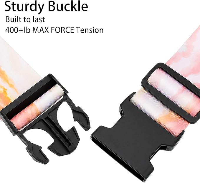 Pink Clouds Luggage Straps for Suitcases, Adjustable Luggage Travel Belts to Keep Luggage Security While Travel, Strong Polyester Fabric, Easy-to-Recognize Stylish Design Travel Accessories, 2 Pack